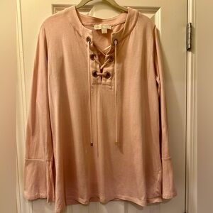 Michael Kors Pink Lace-Up Top